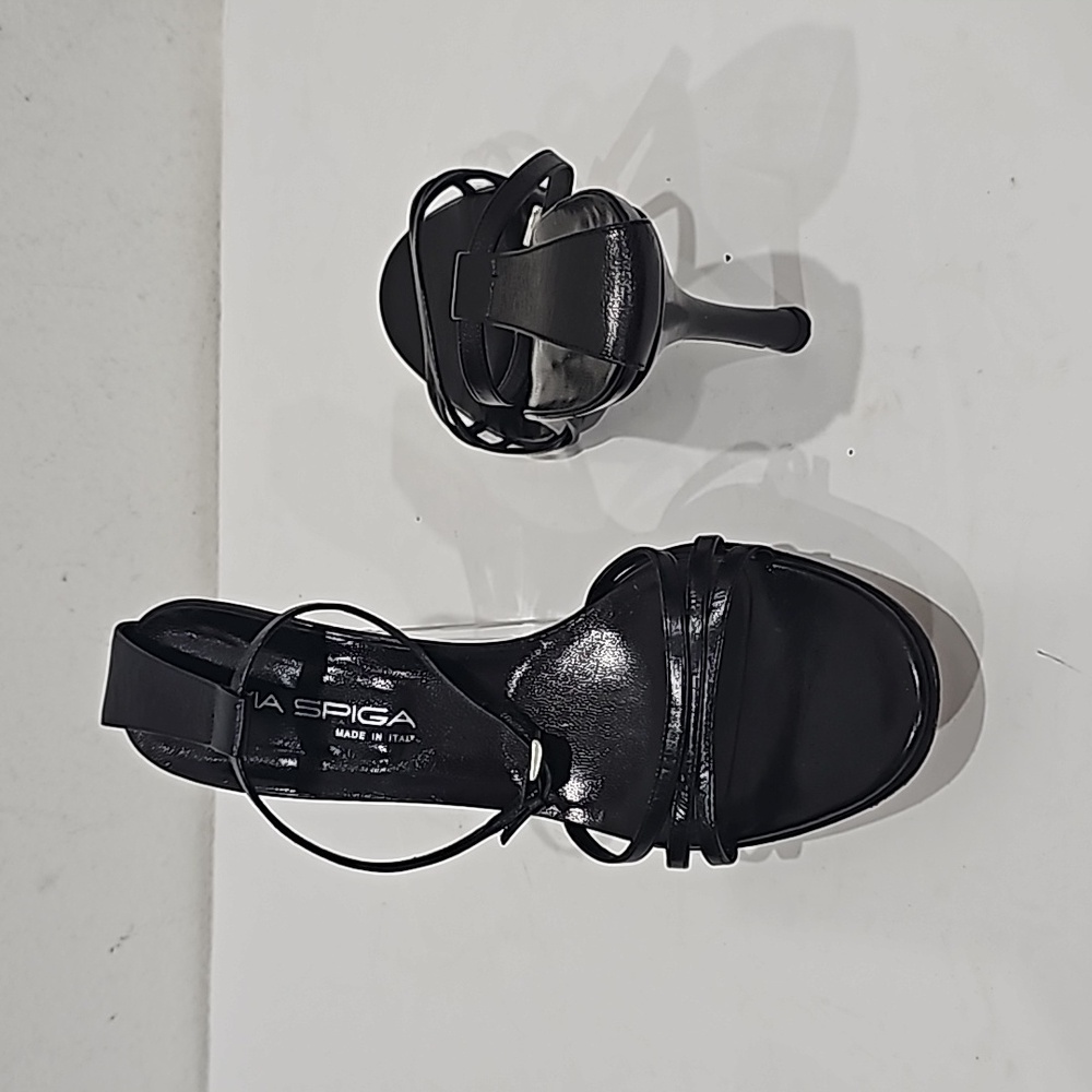 Via Spiga Black Strappy Heels